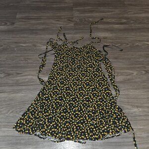 Lemon print open backed mini dress